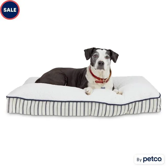 EveryYay Blue Nautical Striped Lounger Dog Bed, 40" L X 30" W