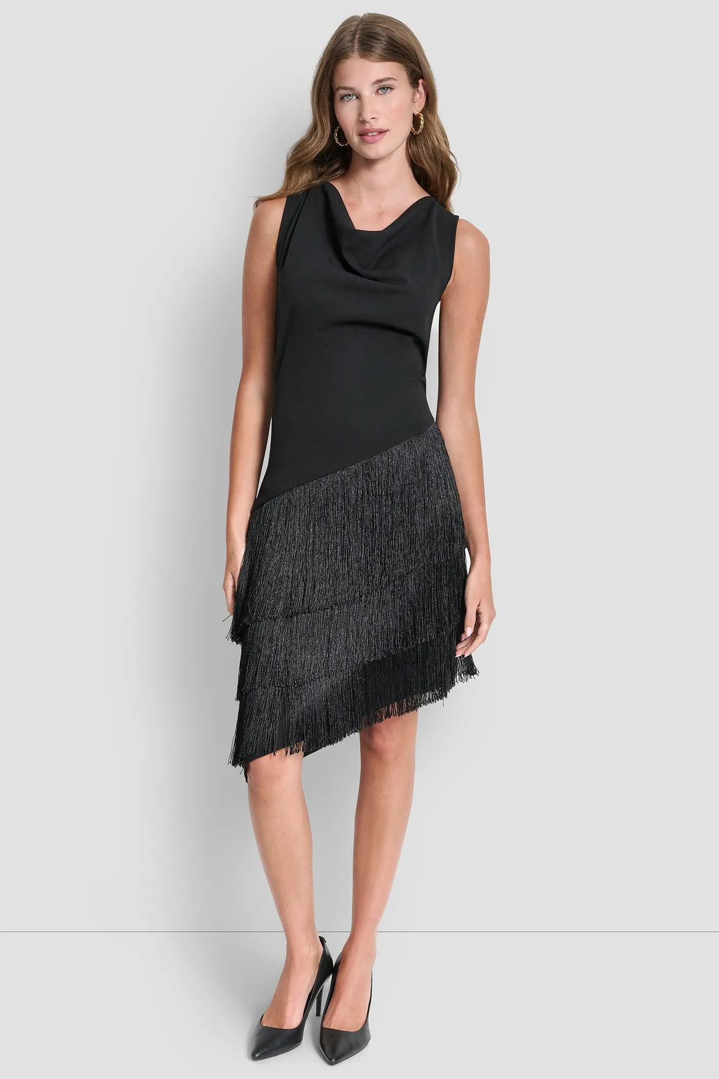 ASYMMETRIC FRINGE DRESS