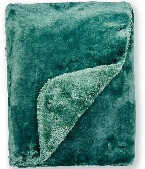 Warm Shop Collection Chloe Lightweight Reversible Plush Throw Blanket