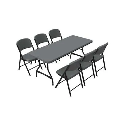 Lifetime 6-Foot Stacking Table and (6) Chairs Combo (Commercial)
