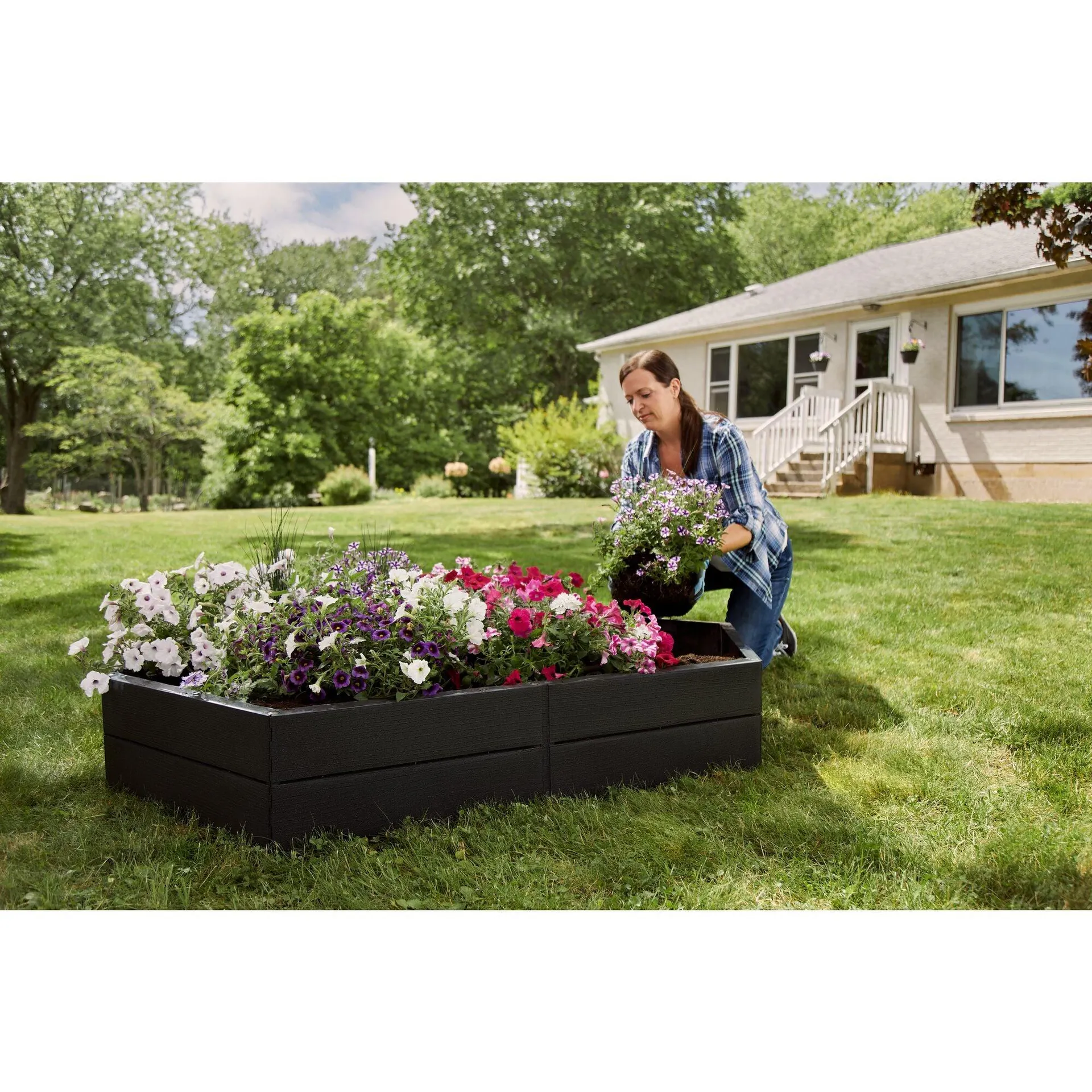 5 Ft. DIY Raised Garden Bed, Flower Bed, Planter Box, Easy Assembly, No Tools Required, Stackable