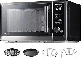 TOSHIBA Countertop Microwave Oven Air Fryer Combo, Inverter, Convection, Broil, Speedy Combi, Even Defrost, Humidity Sensor, Mute Function, 27 Auto Menu&47 Recipes, 1.0 cu.ft/30QT, 1000W