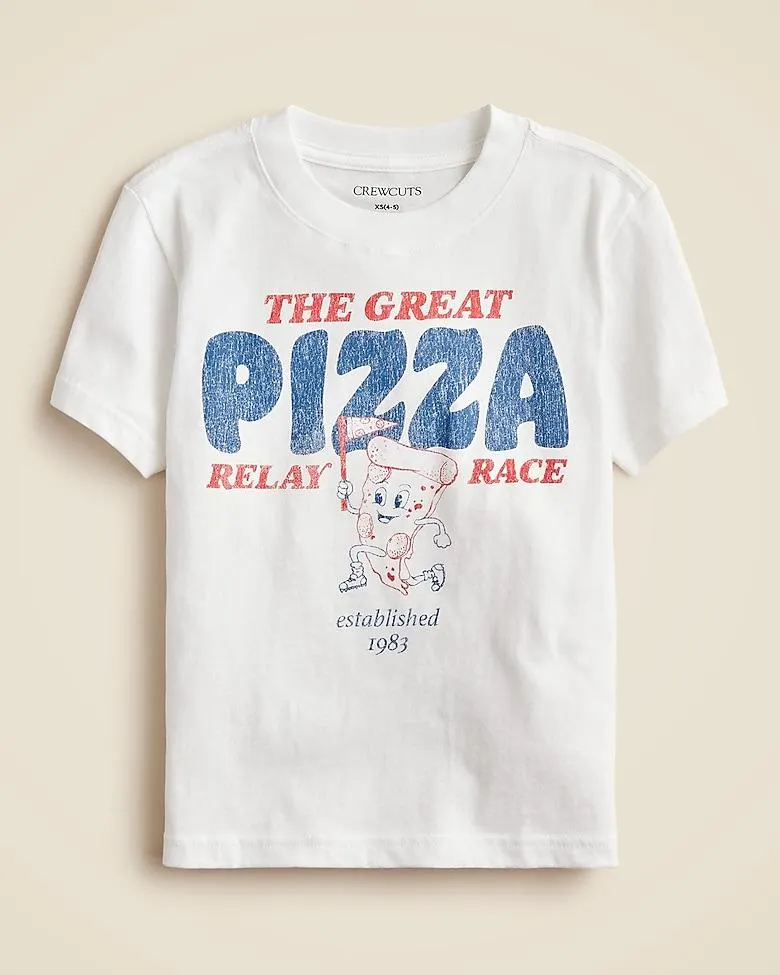 Kids' short-sleeve pizza graphic T-shirt