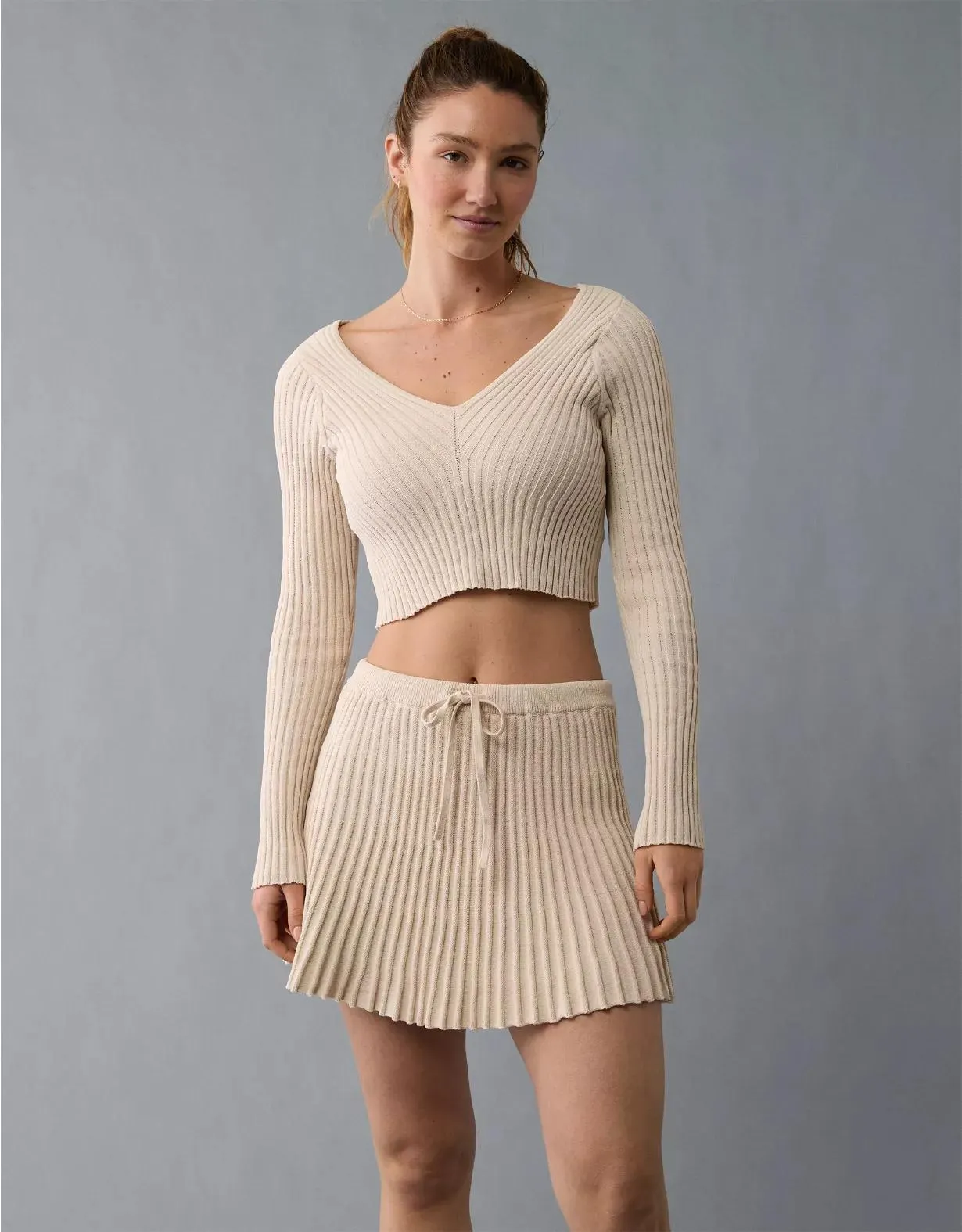AE Ribbed Knit Mini Skirt