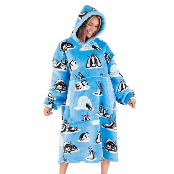 Out Cold Penguin Blanket Hoodie