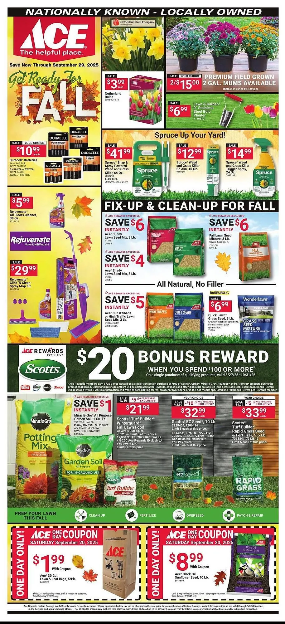 Weekly ad Ace Hardware flyer from September 16 to September 29 2025 - Page 1