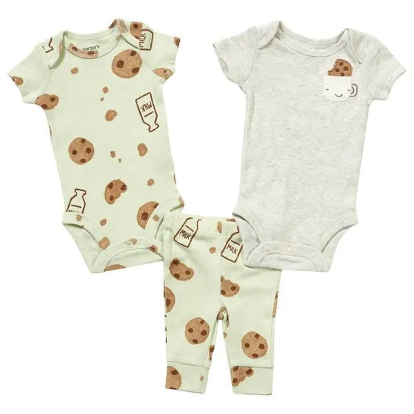 Baby Unisex (NB-24M) Carter’s® 3pc. Cookies & Milk Pants Set