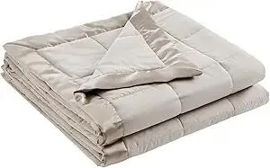 Madison Park Windom Down Alternative Blanket, Premium 3M Scotchgard Moisture Wicking Treatment, Lightweight and Soft Bed Cover For All Season, Satin Trim, Grey Full/Queen