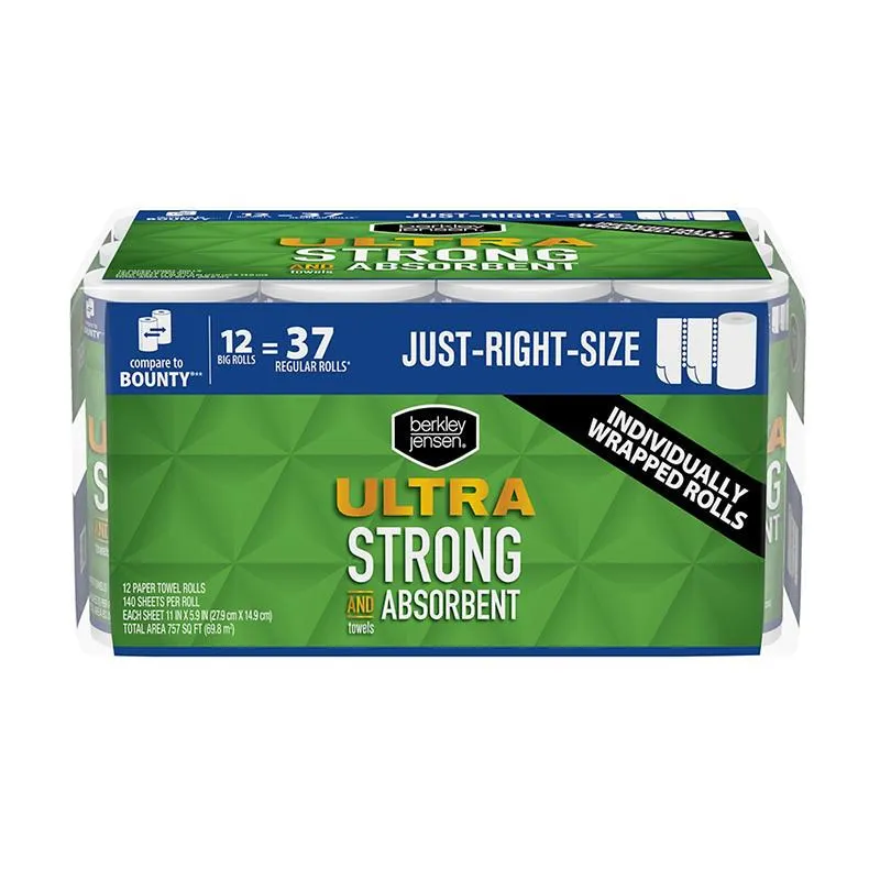 Berkley Jensen Just-Right-Size Ultra Strong and Absorbent Paper Towels, 12 ct./140 Sheets