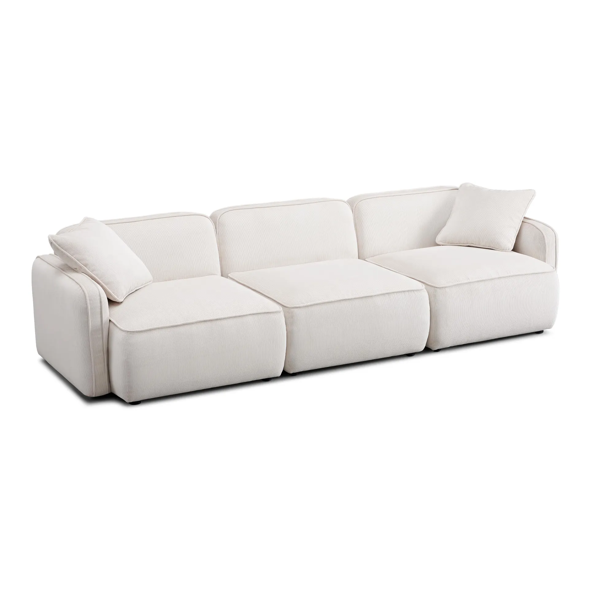 Travie 112" Performance Corduroy Velvet Modular Sofa