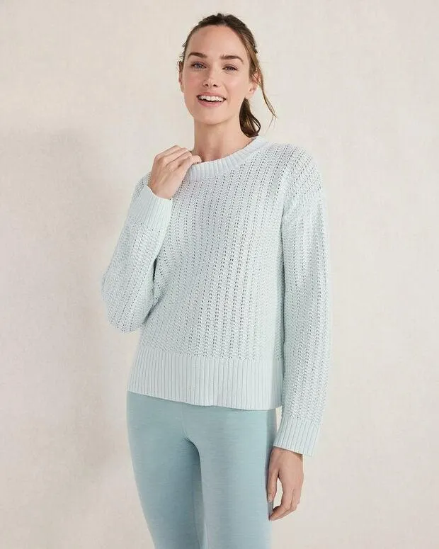 Organic Cotton Open Stitch Crewneck Sweater