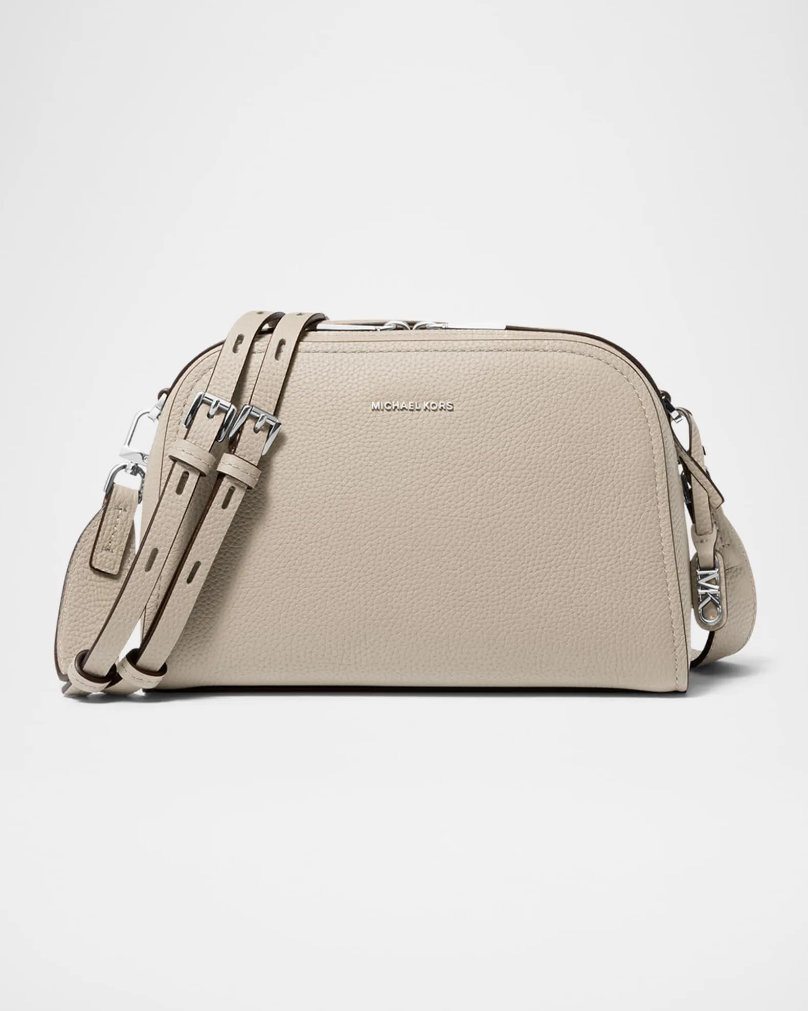 Small Zip Leather Camera Crossbody Bag