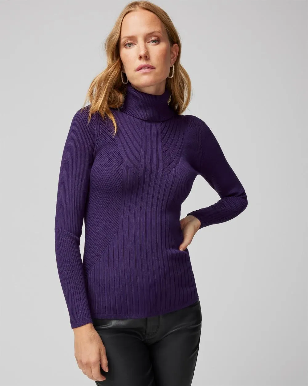 Long-Sleeve Ribbed Turtleneck