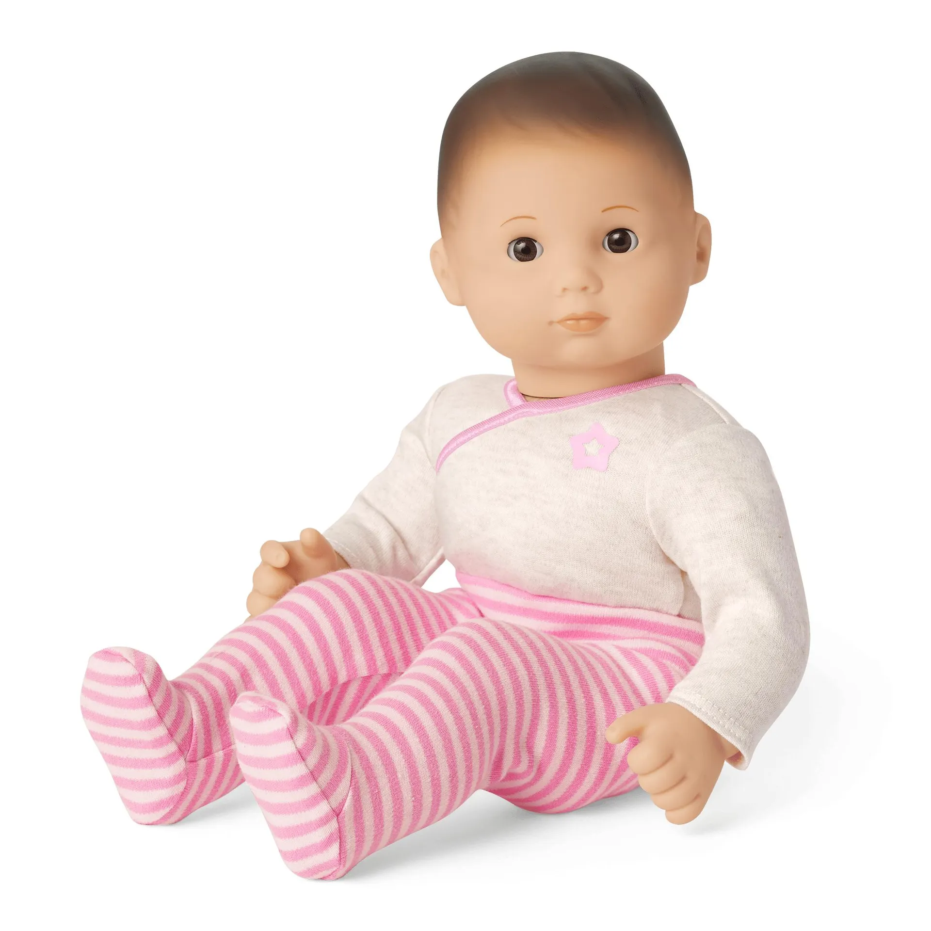 Bitty Baby® Doll #2 with brown hair in Soft Blue