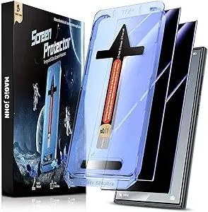 MAGIC JOHN 2 Pack for Samsung Galaxy S24 Ultra Privacy Glass Screen Protector 6.8 inch, 28° Anti-spy Tempered Glass Film, Auto Dust-Elimination Installation, Bubble Free, Case Friendly