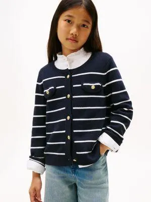 Kids' Stripe Button Knit Cardigan