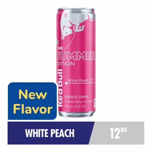 Red Bull Summer Edition Energy Drink White Peach Can
