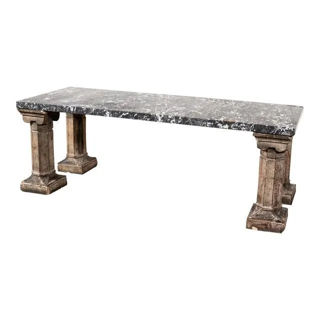 Mid 19th Century Antique Marble Cocktail Table