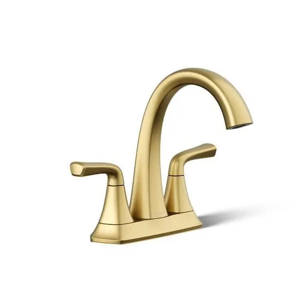Sundae 4 in. Centerset 2-Handles Bathroom Faucet in Vibrant Brushed Moderne Brass