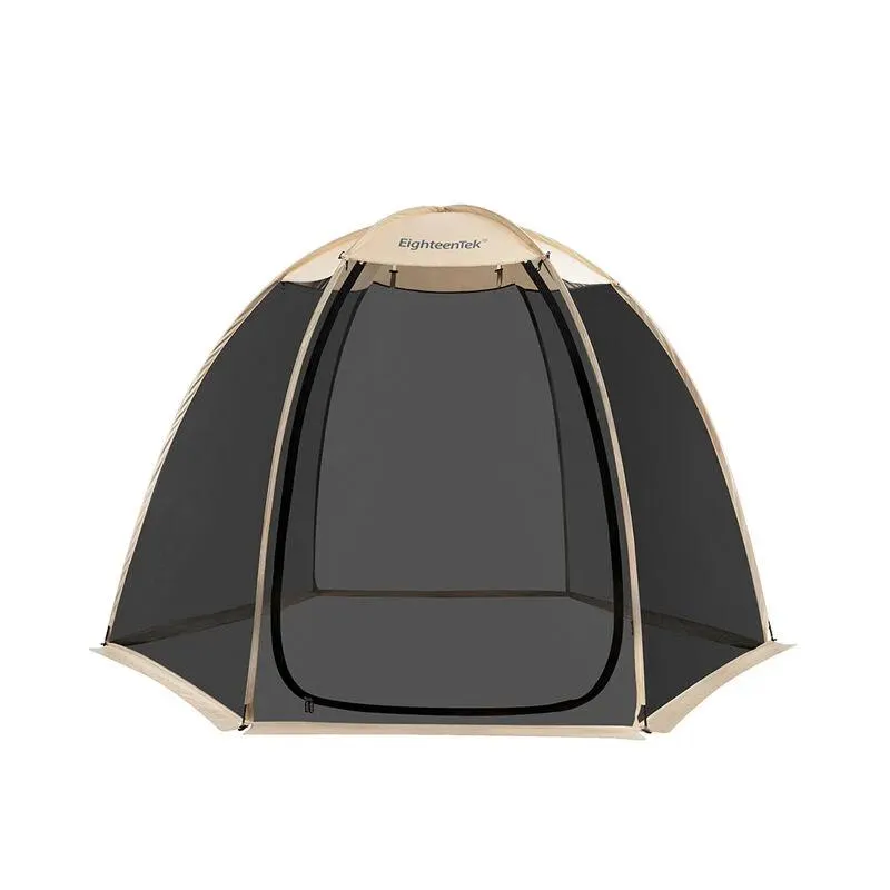 Eighteentek Pop-Up Screen House Tent, 10' x 10', Beige