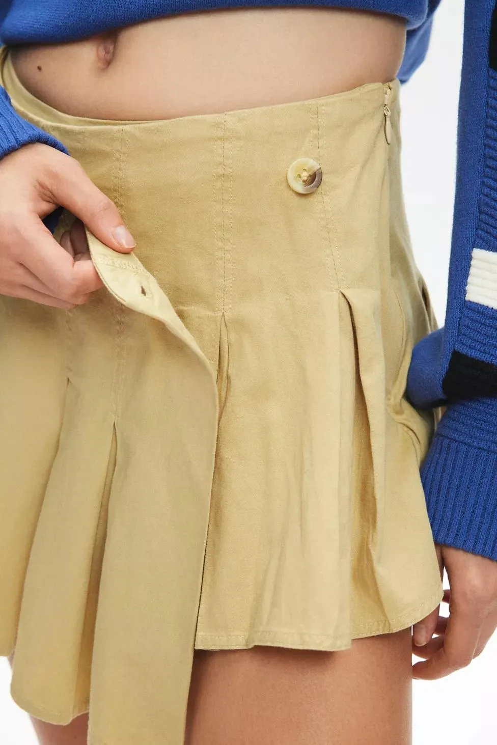 BDG Caralyn Wrap Front Pleated Mini Skort