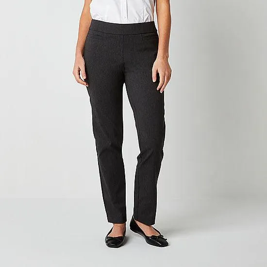 Liz Claiborne Lisa Womens Mid Rise Straight Pull-On Pants
