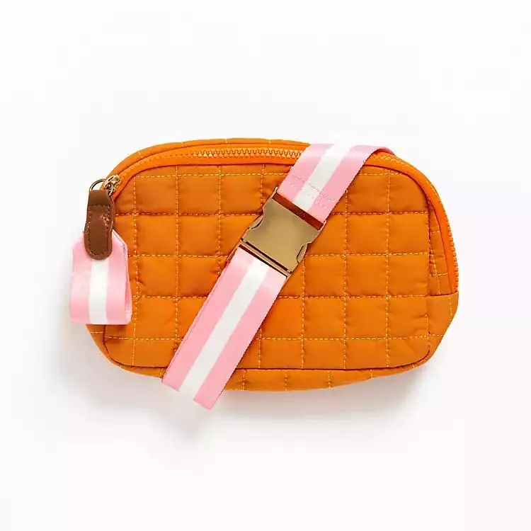 Orange Puffer Belt Bag