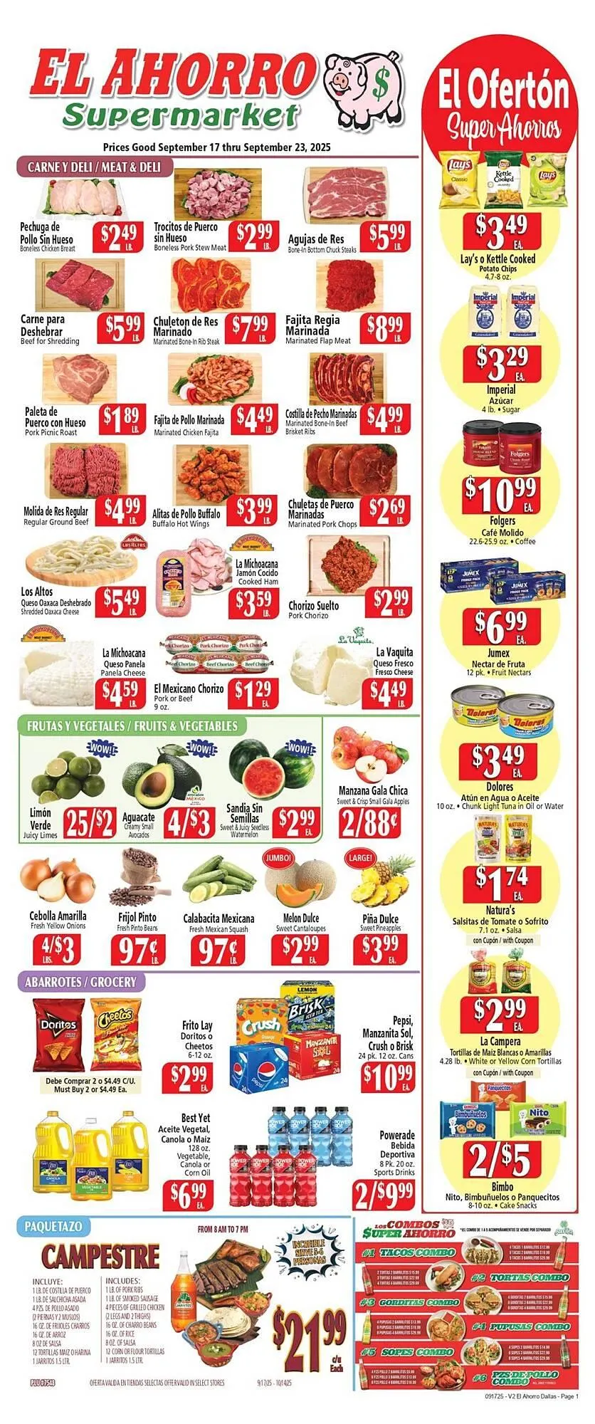 Weekly ad El Ahorro weekly ad from September 19 to September 23 2025 - Page 1