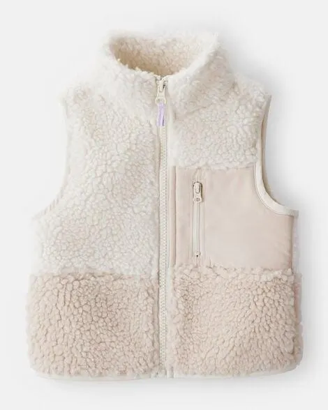 Baby Girl Fleece Vest - Cream