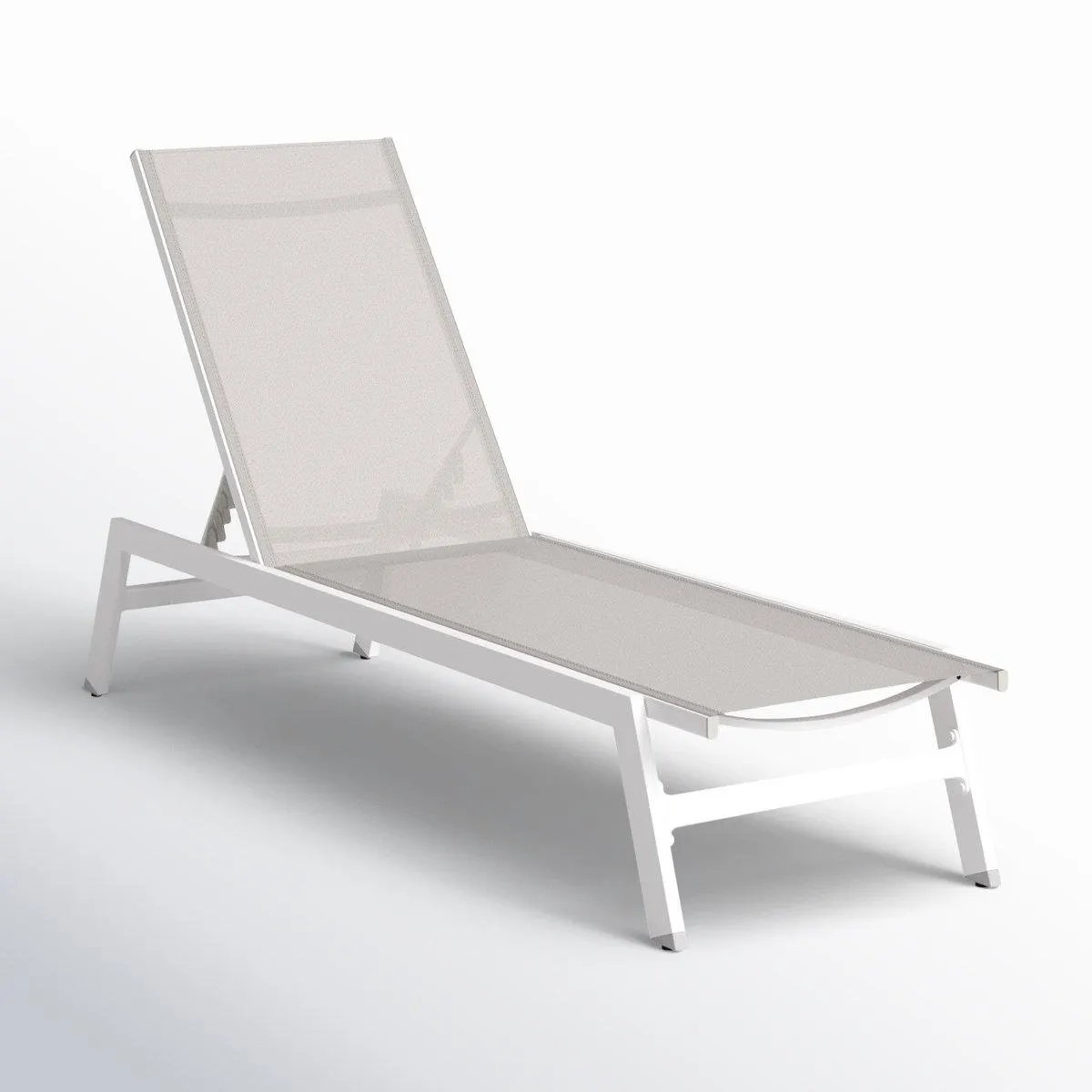 Yves 23.23'' Outdoor Powder Coated Aluminum Chaise Lounge