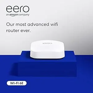 Like-New Amazon eero Pro 6E mesh wifi router (newest model) - Supports internet plans up to 2.5 Gbps, Coverage up to 2,000 sq. ft., Connect 100+ devices, 1-pack