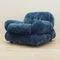 Italian Blue Armchair, Italy, 1970s