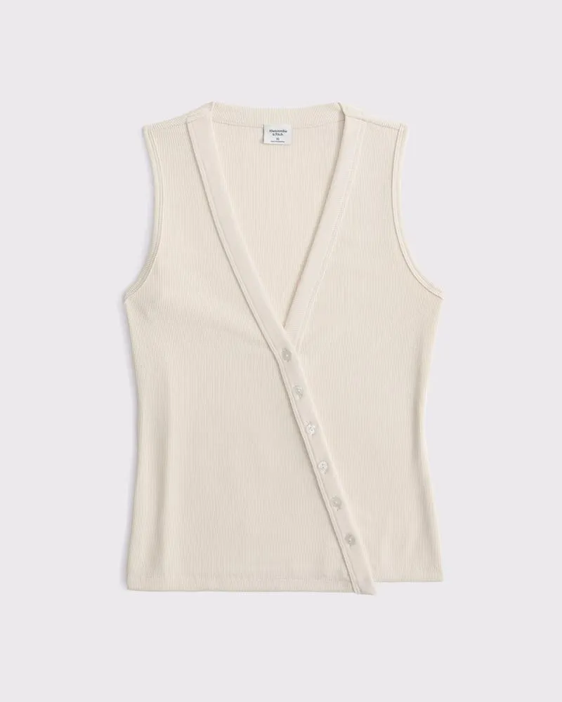 Asymmetrical Button-Through Top