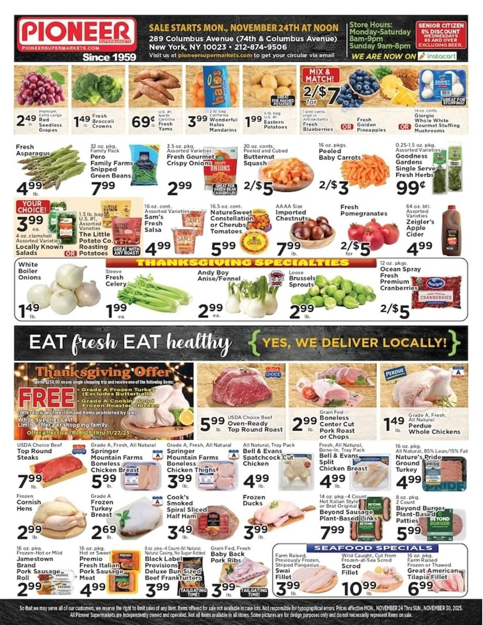 Weekly ad Pioneer Supermarkets weekly ad from November 24 to November 30 2025 - Page 1