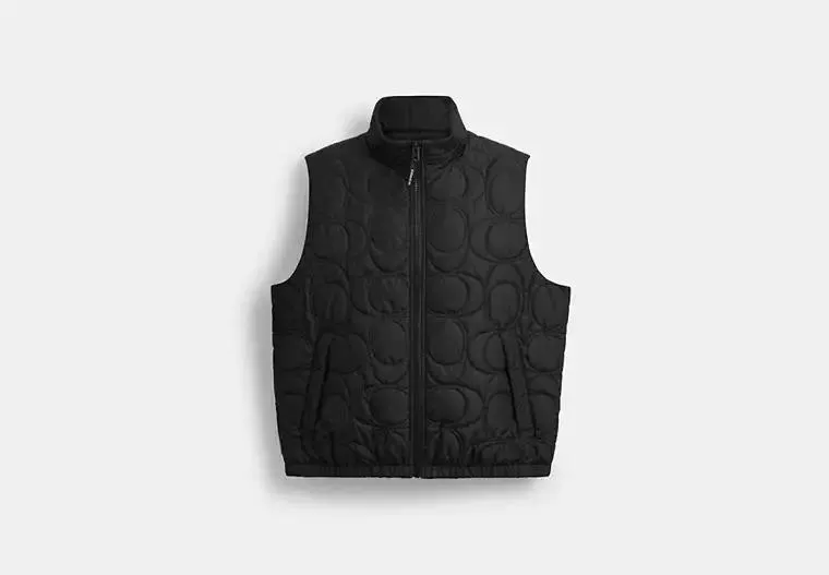 Quilted Signature Puffer Vest In Recycled Polyester