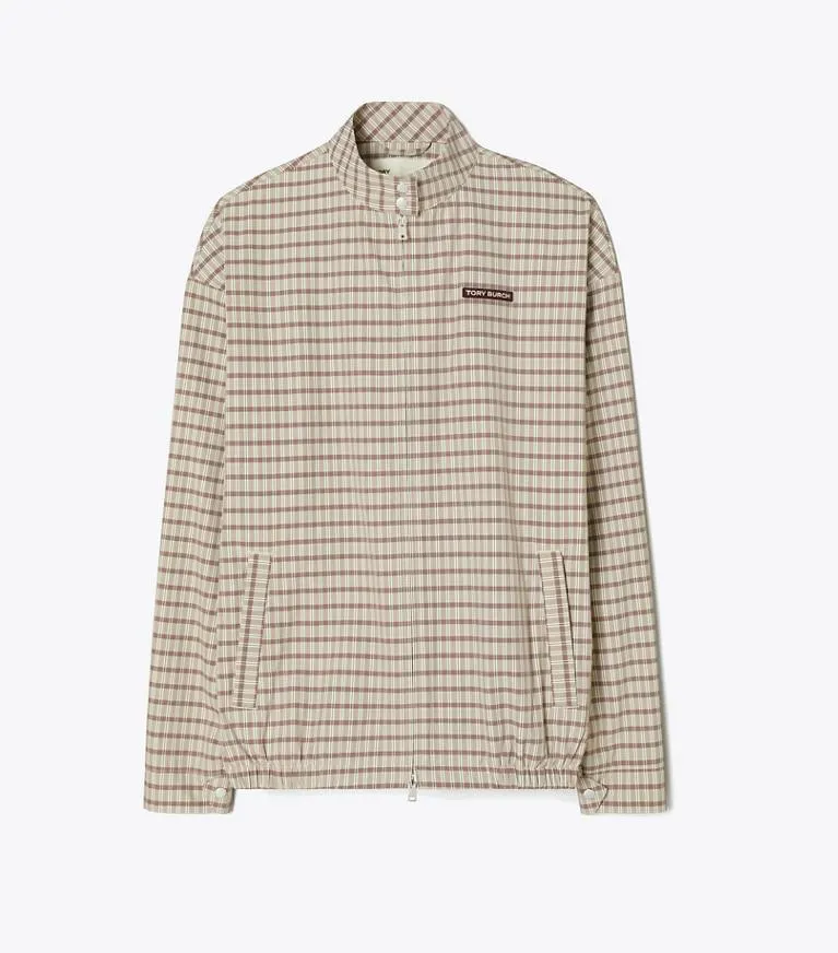 NYLON PLAID GOLF JACKET