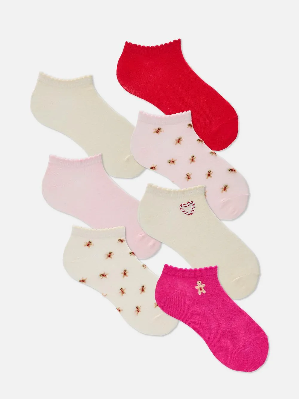 7pk Cotton Rich Christmas Sneaker Socks