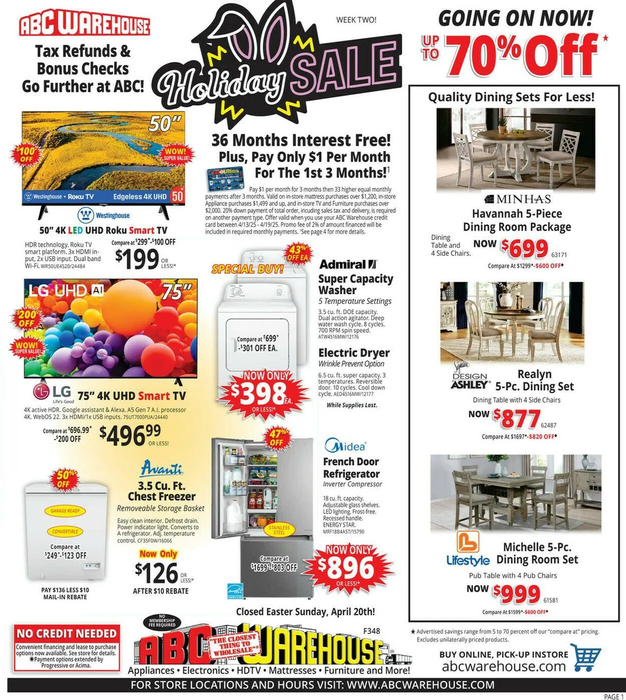 Weekly ad ABC Warehouse Current weekly ad from April 13 to April 19 2025 - Page 1