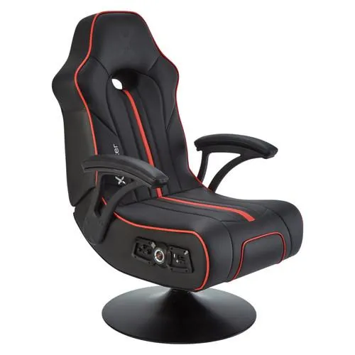 Torque Bluetooth Audio Pedestal Gaming Chair with Subwoofer, Black/Red