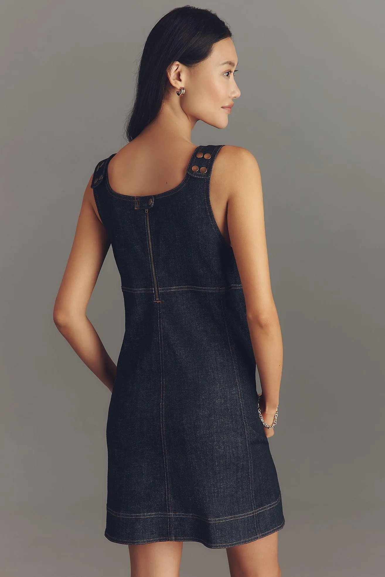 Pilcro Denim Snap-Front Mini Dress
