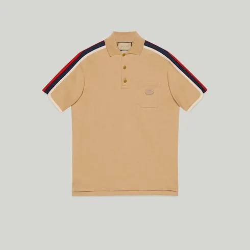 Cotton jersey polo shirt with Web