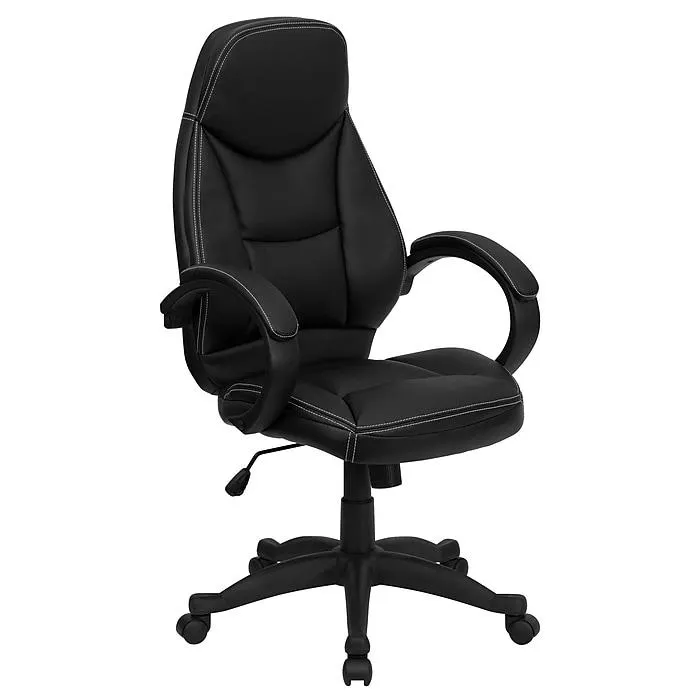 Flash Furniture Leonard Ergonomic LeatherSoft Swivel High Back Executive Office Chair,