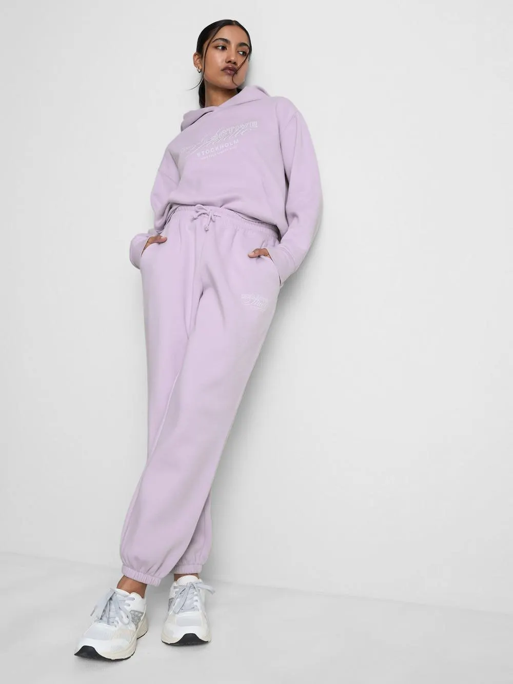 Cotton Blend Printed Cuffed Joggers