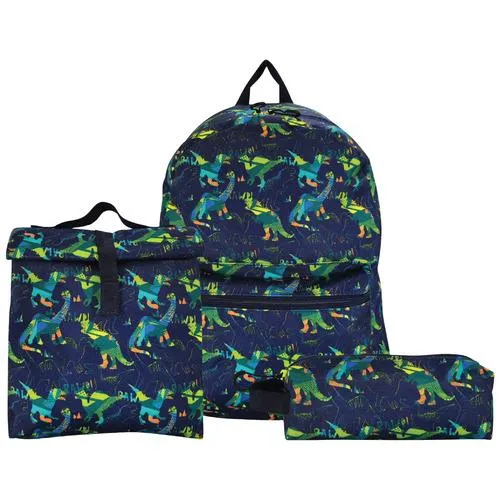 3 pc. backpack set, dinosaurs