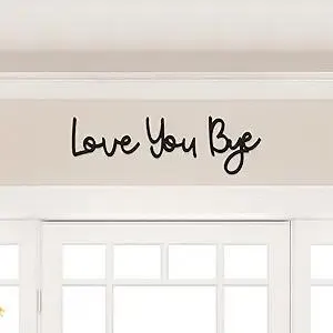 Dripykiaa Love You Bye Wood Sign Home Decor Boho Decor Wall Decor Express Love and Warm for Your Family Lovers Wall Art Gift Hallway Entryway Door Valentine Decorations for Home