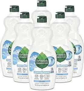 Seventh Generation Dish Liquid Soap Free & Clear liquid soap Pack of 6 Dishwashing Soap Dish Soap for sensitive skin 19 oz