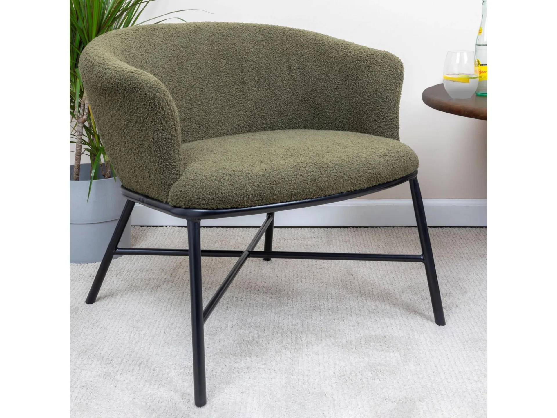 Storied Home Bowery Boucle Upholstered Accent Arm Chair