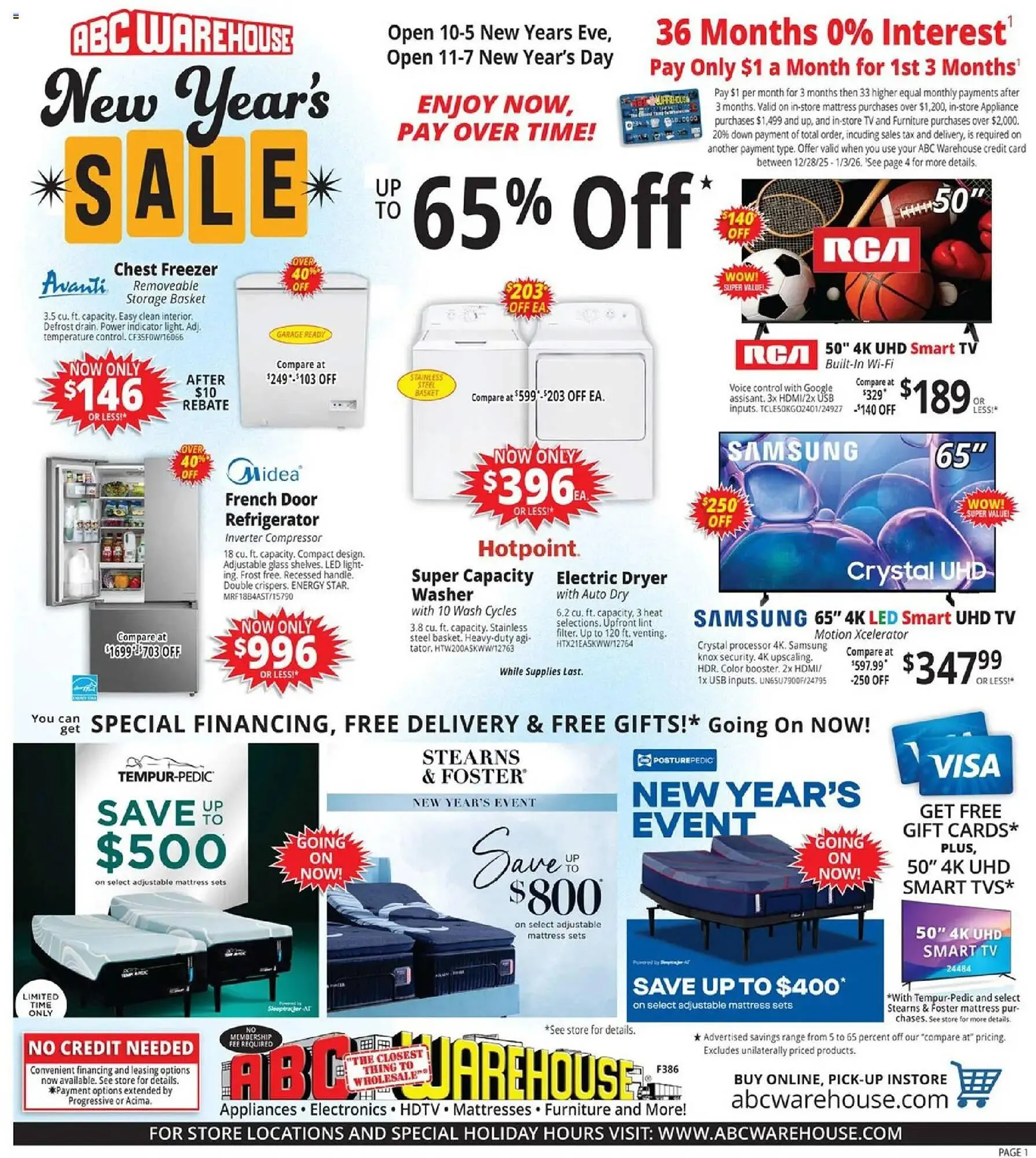 Weekly ad ABC Warehouse weekly ad from December 28 to January 3 2026 - Page 1