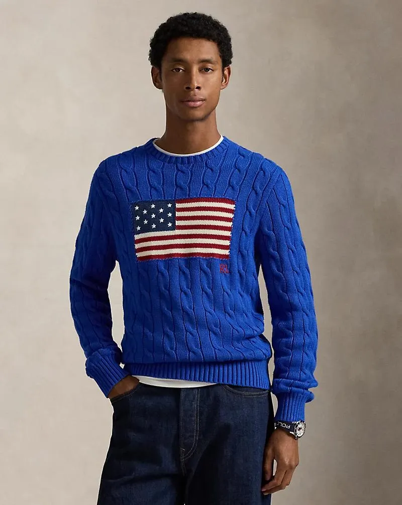 Cable-Knit Flag Sweater