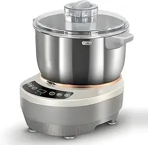 Electric Dough Maker Machine with Fermentation Function, 7L Large Capacity Household Dough Mixer, 304 Stainless Steel, Microcomputer Timing, Front Touch Panel, Gray,7L